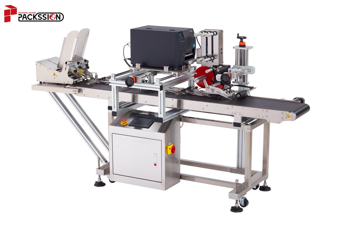 Print and apply labels in one machine according to products’ characteristics.
